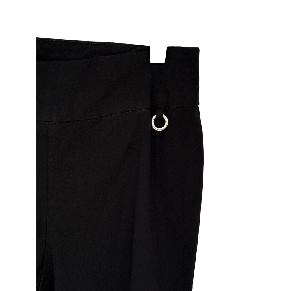 Rafaella Comfort Bermuda Shorts Black Stretch Pull On Silver Ring Size 10 - Picture 3 of 5